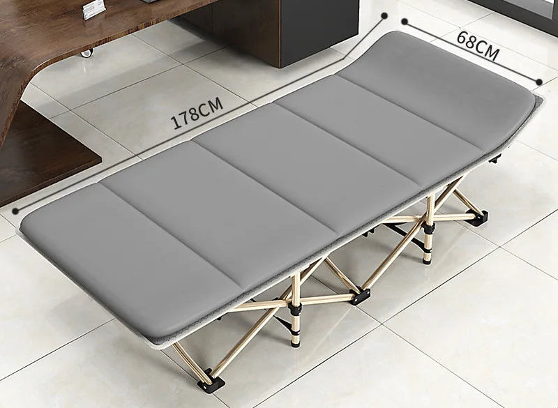 Hot Sale Portable Outdoor Folding Cot with Cushion Modern Design Adult Camping Bed for Hospital Outdoor