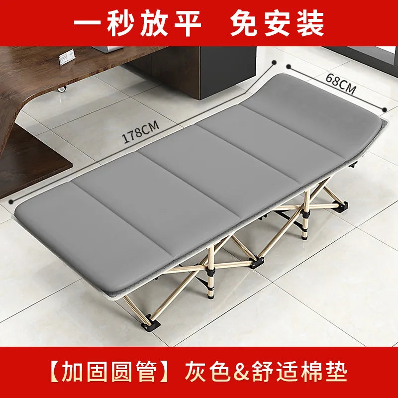Hot Sale Portable Outdoor Folding Cot with Cushion Modern Design Adult Camping Bed for Hospital Outdoor