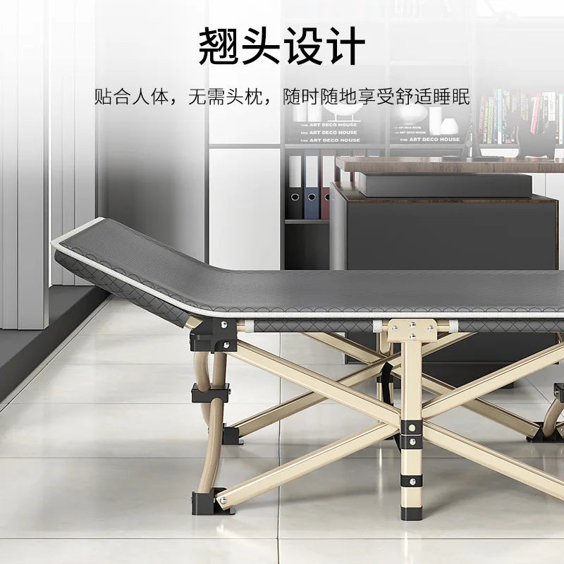 Hot Sale Portable Outdoor Folding Cot with Cushion Modern Design Adult Camping Bed for Hospital Outdoor